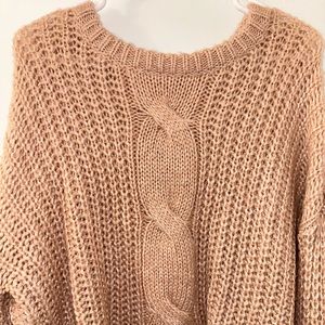 Blush pink oversized wool sweater